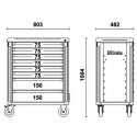 WÓZEK NARZĘDZIOWY Z 8 SZUFLADAMI C37/8-0