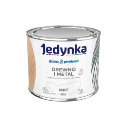 JEDYNKA DECO&PROTECT DREWNO I METAL MAT BIAŁY 0,2L