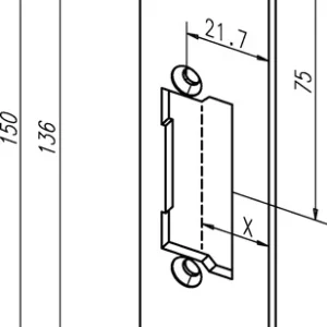 ASSA ABLOY płaska blacha zaczepowa 21C ze stali nierdzewnej o matowych krawędziach ( 3324034003 )