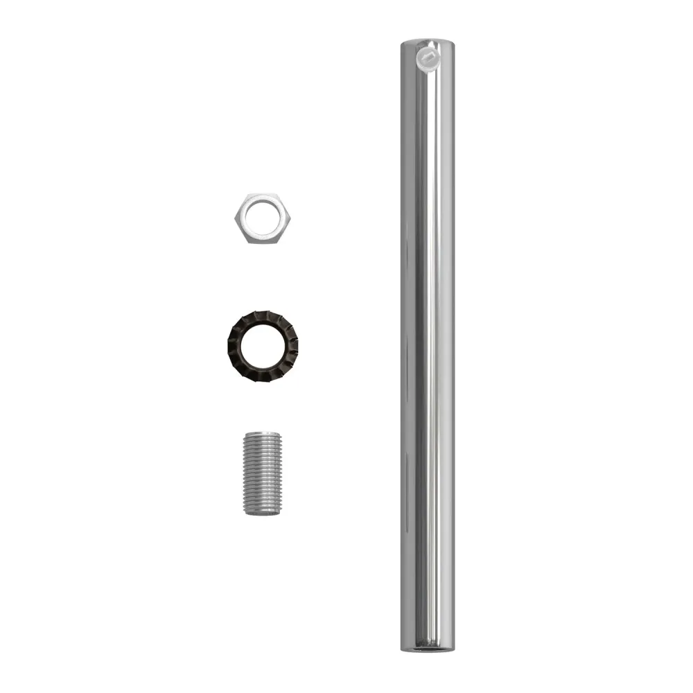 Blokada kabla cylindryczna metalowa długość 15 cm z prętem, nakrętką i podkładką - Chrom