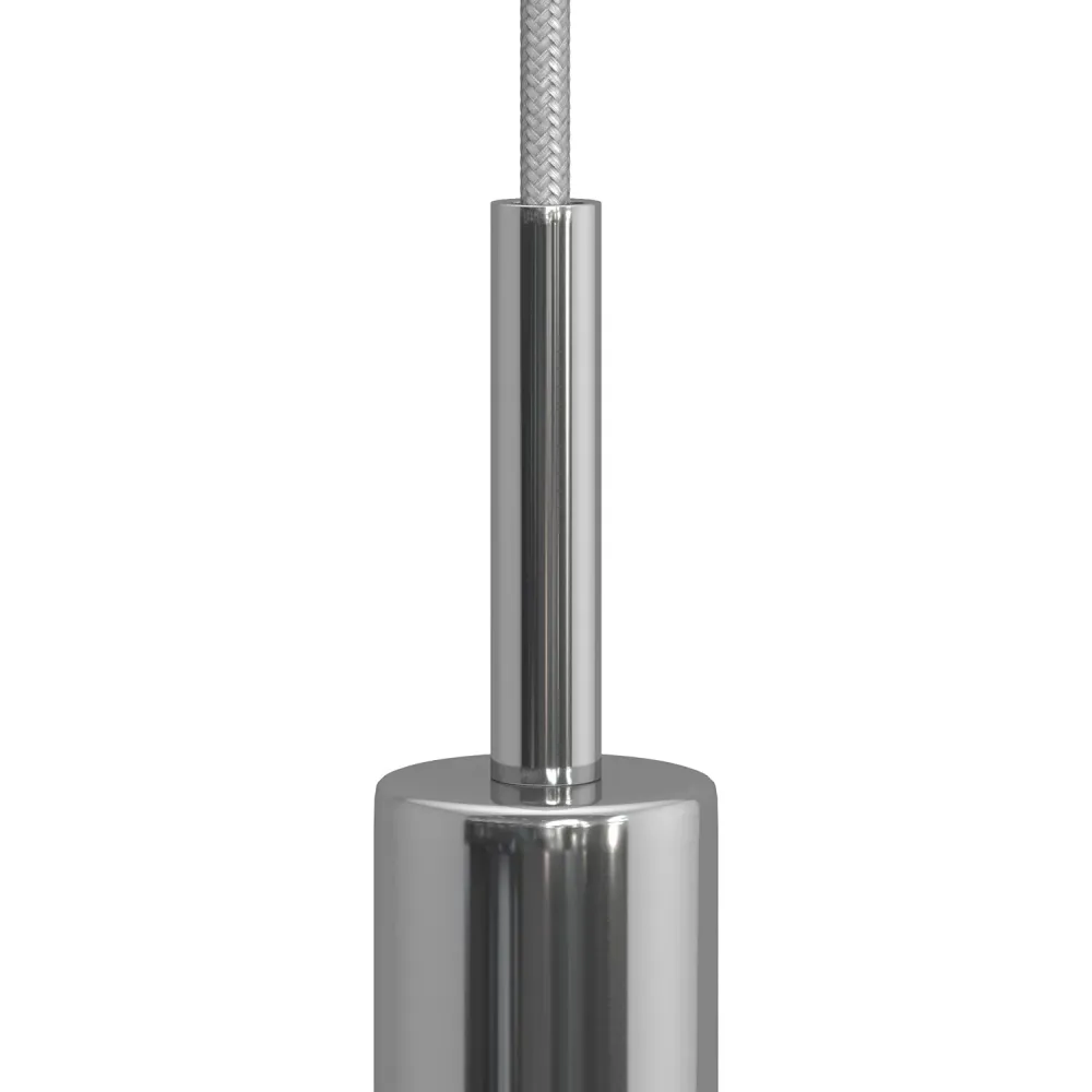 Blokada kabla cylindryczna z metalu długość 7 cm, kompletna z prętem, nakrętką i podkładką - Chrom