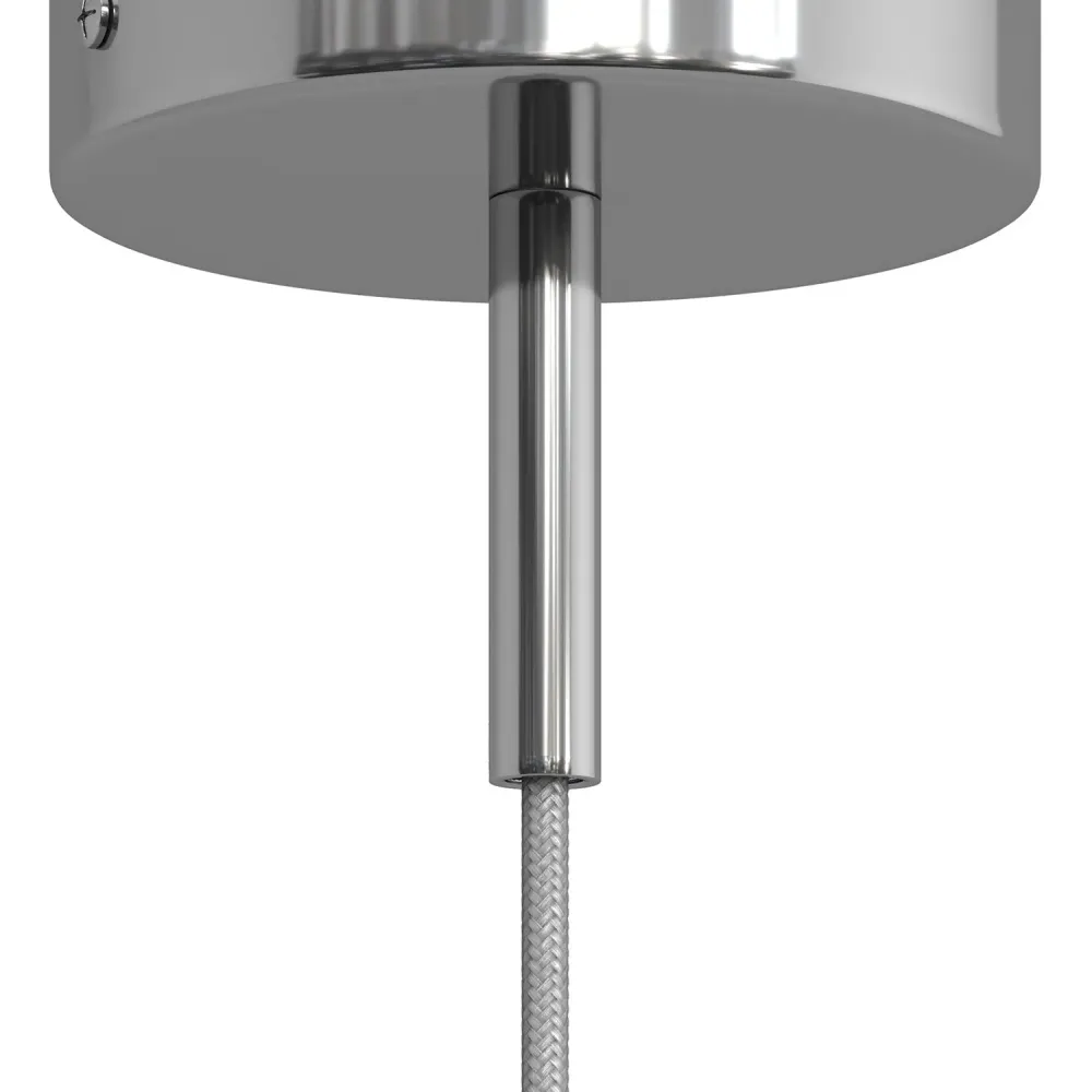 Blokada kabla cylindryczna z metalu długość 7 cm, kompletna z prętem, nakrętką i podkładką - Chrom