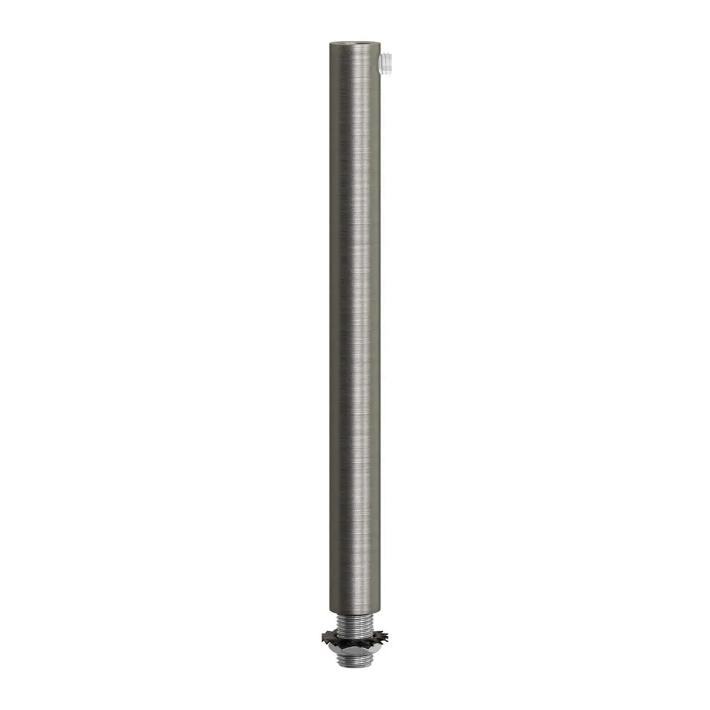 Blokada kabla cylindryczna z metalu długość 15 cm, kompletna z prętem, nakrętką i podkładką - Tytan satynowany