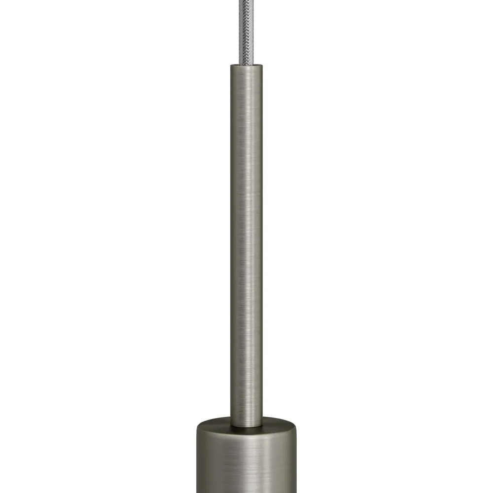 Blokada kabla cylindryczna z metalu długość 15 cm, kompletna z prętem, nakrętką i podkładką - Tytan satynowany