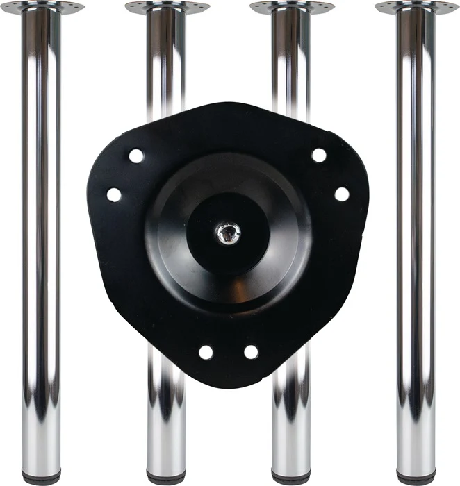 Zestaw nóg stołowych BMB polerowany chrom 80 mm wysokość 710 mm ( 3000273149 )
