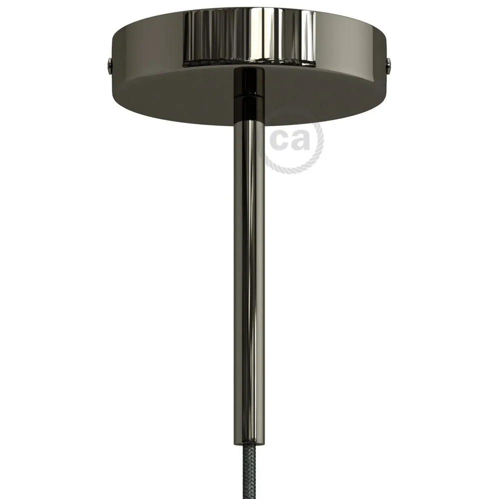 Zestaw podsufitka cylindryczna z metalu z blokadą kabla 15 cm - Czarny perłowy