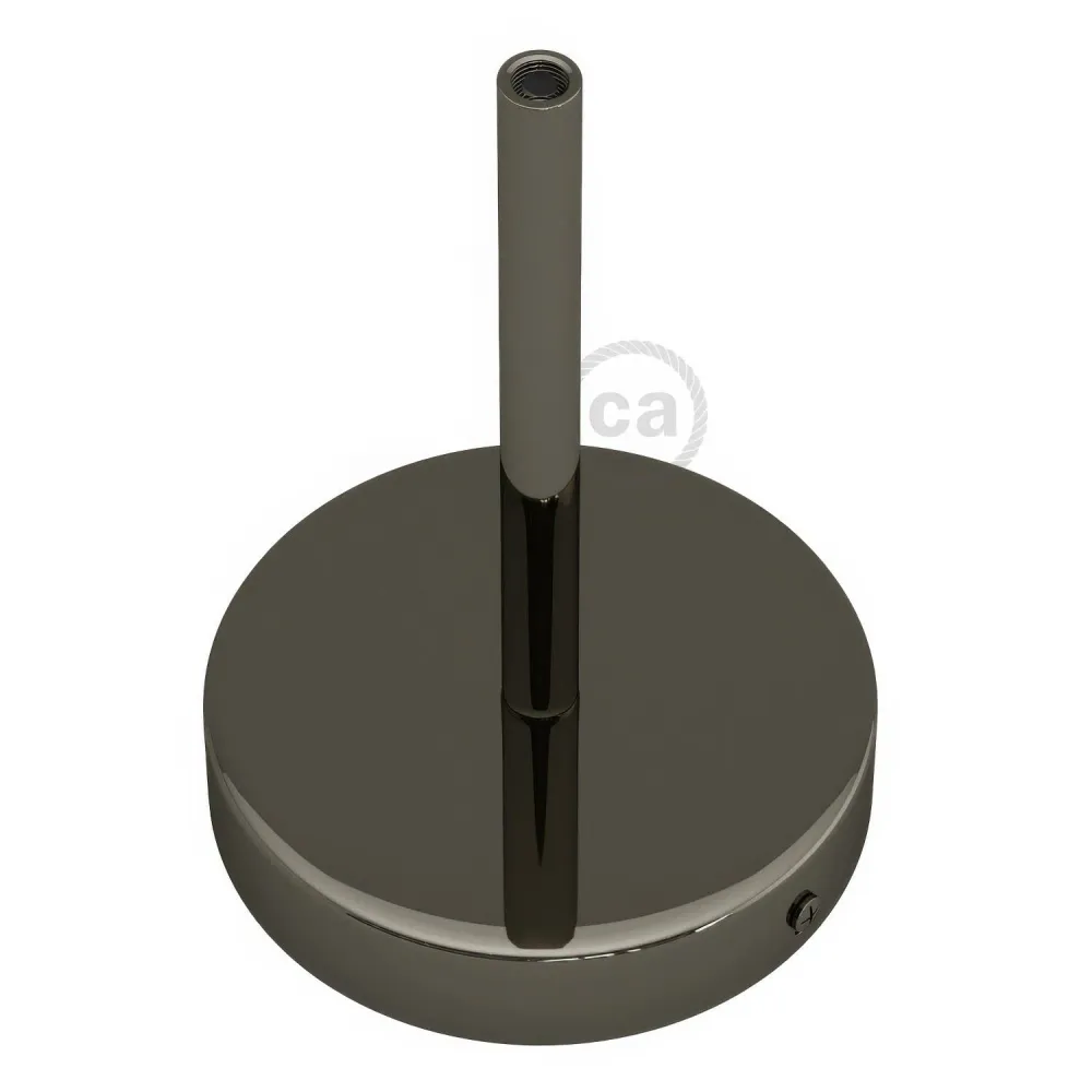 Zestaw podsufitka cylindryczna z metalu z blokadą kabla 15 cm - Czarny perłowy