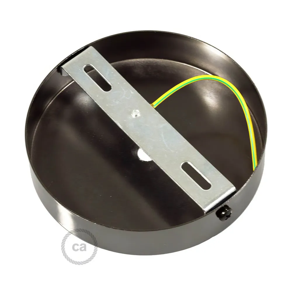 Zestaw podsufitka cylindryczna z metalu z blokadą kabla 15 cm - Czarny perłowy