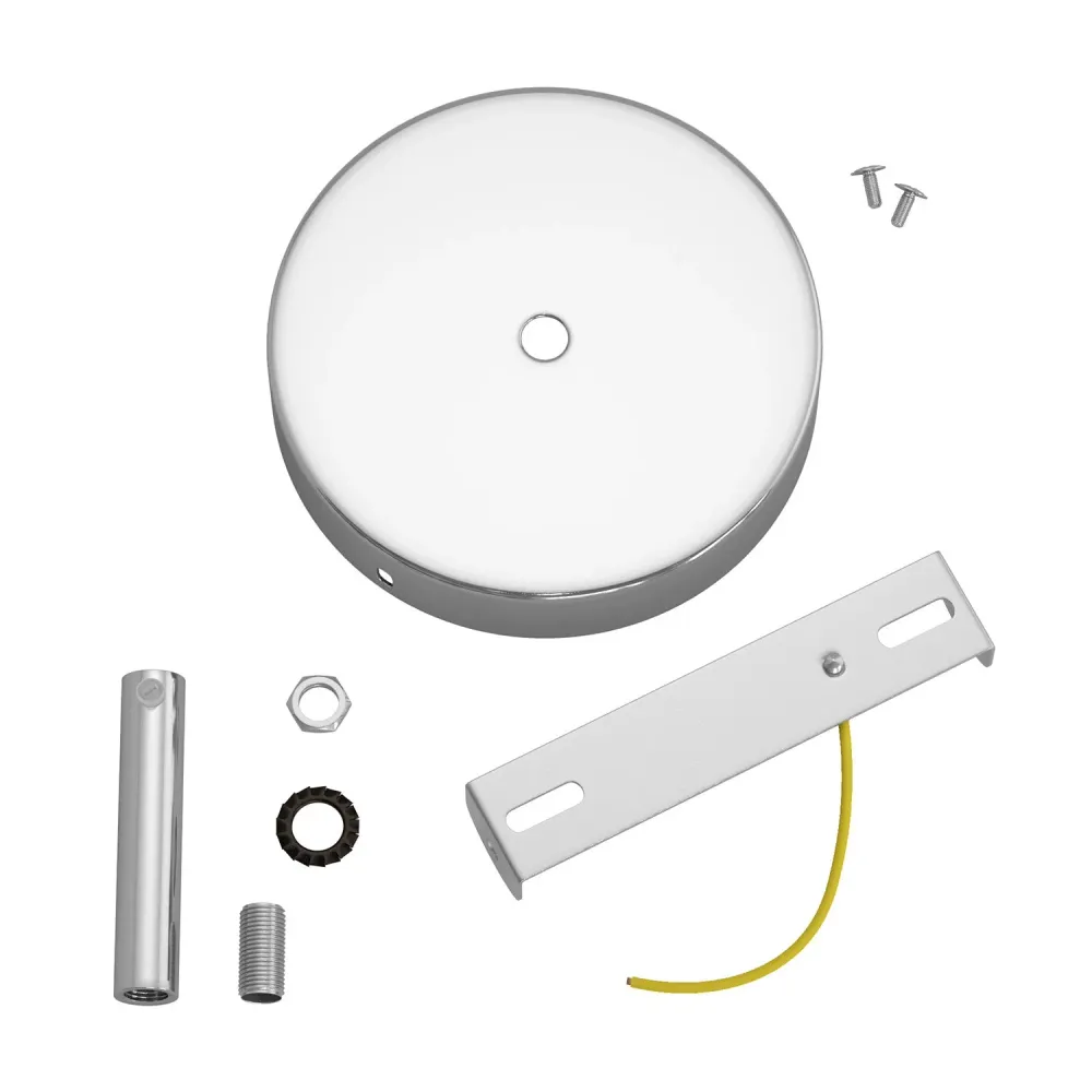 Zestaw podsufitka cylindryczna z metalu z blokadą kabla 7 cm - Chrom