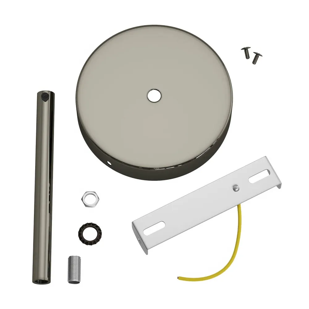 Zestaw podsufitka cylindryczna z metalu z blokadą kabla 15 cm - Czarny perłowy