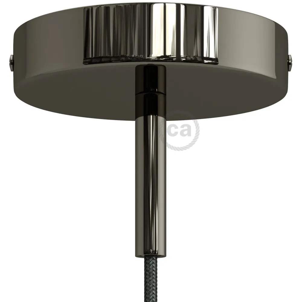 Zestaw podsufitka cylindryczna z metalu z blokadą kabla 7 cm - Czarna perł