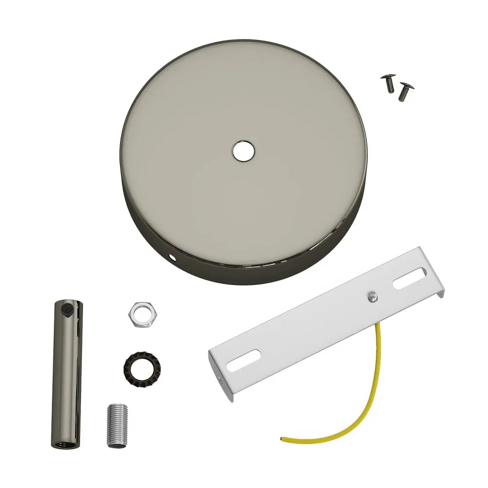 Zestaw podsufitka cylindryczna z metalu z blokadą kabla 7 cm - Czarna perł