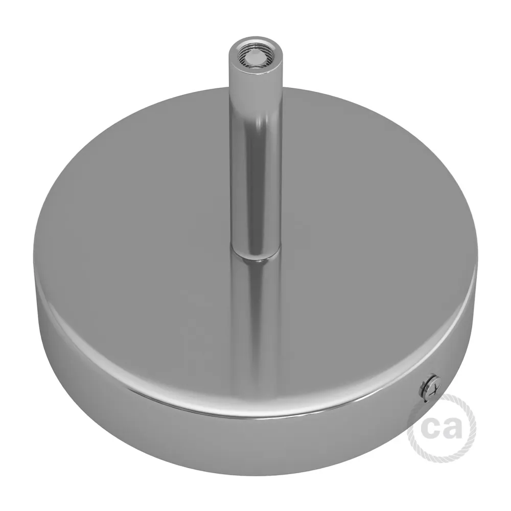 Zestaw podsufitka cylindryczna z metalu z blokadą kabla 7 cm - Chrom