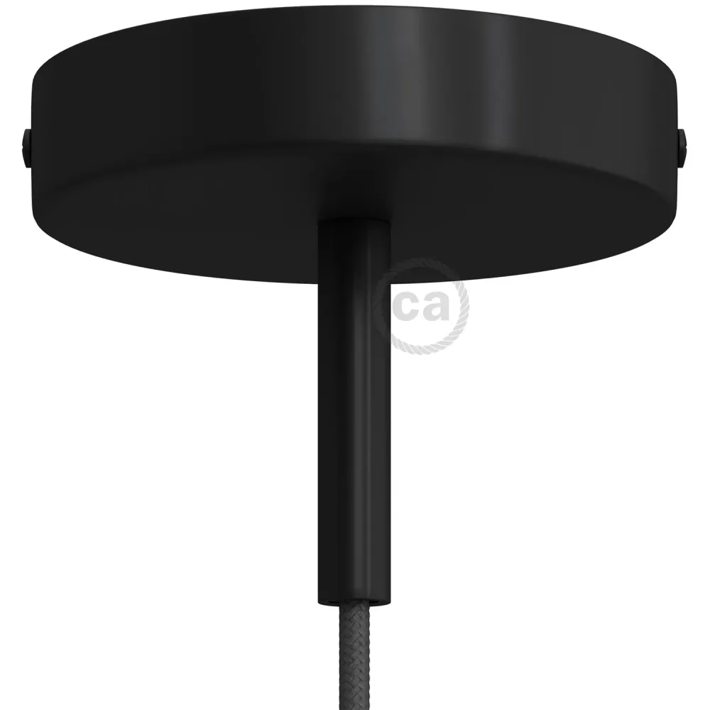 Zestaw podsufitka cylindryczna z metalu z blokadą kabla 7 cm - Czarny