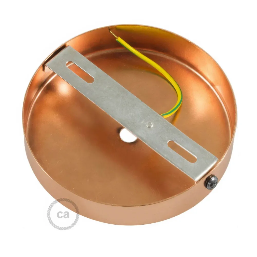 Zestaw podsufitka cylindryczna z metalu z blokadą kabla 15 cm - Miedź