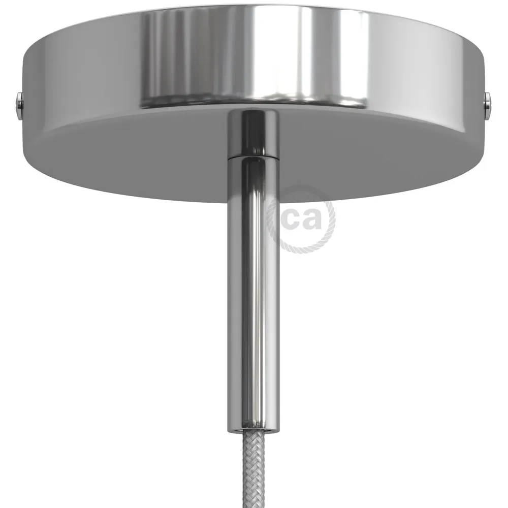 Zestaw podsufitka cylindryczna z metalu z blokadą kabla 7 cm - Chrom