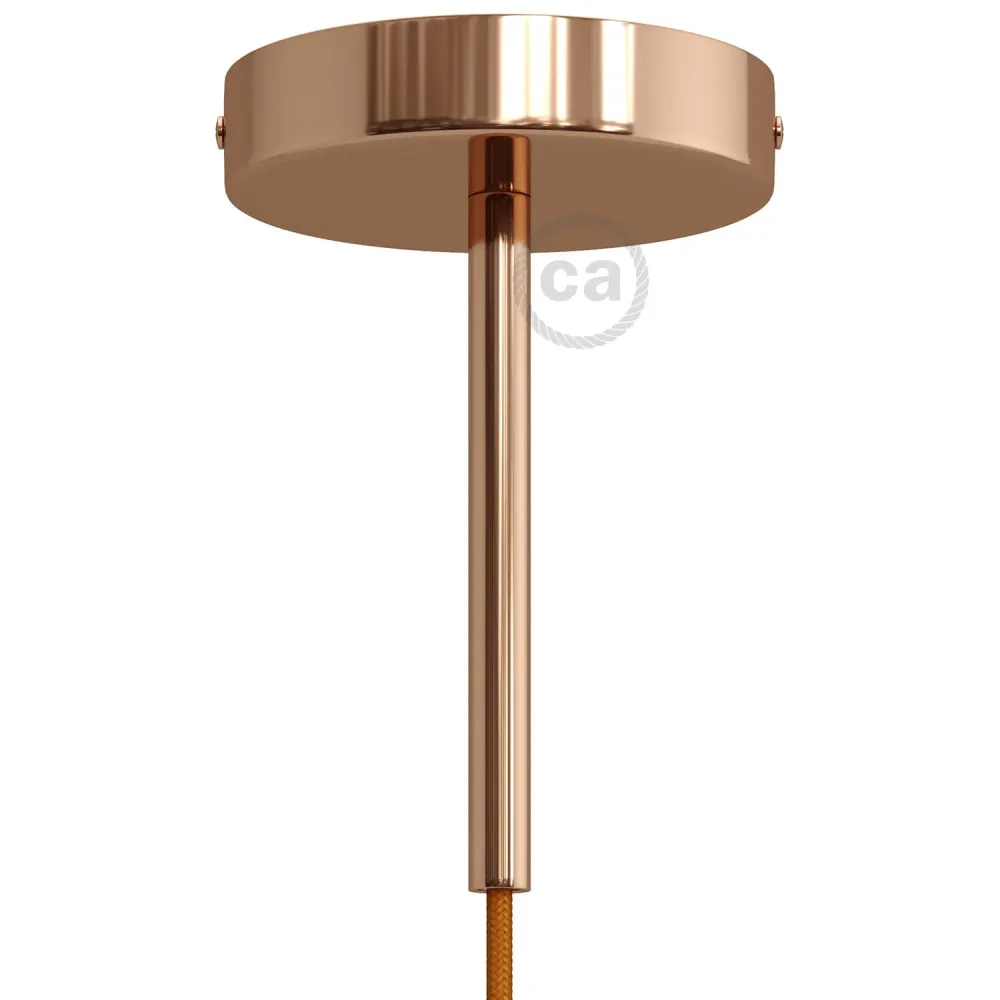 Zestaw podsufitka cylindryczna z metalu z blokadą kabla 15 cm - Miedź