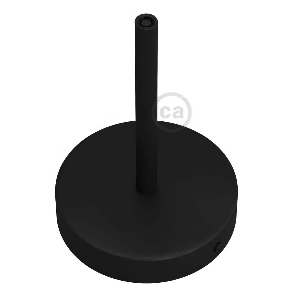 Zestaw podsufitki cylindrycznej z metalu z blokadą kabla 15 cm - Czarny