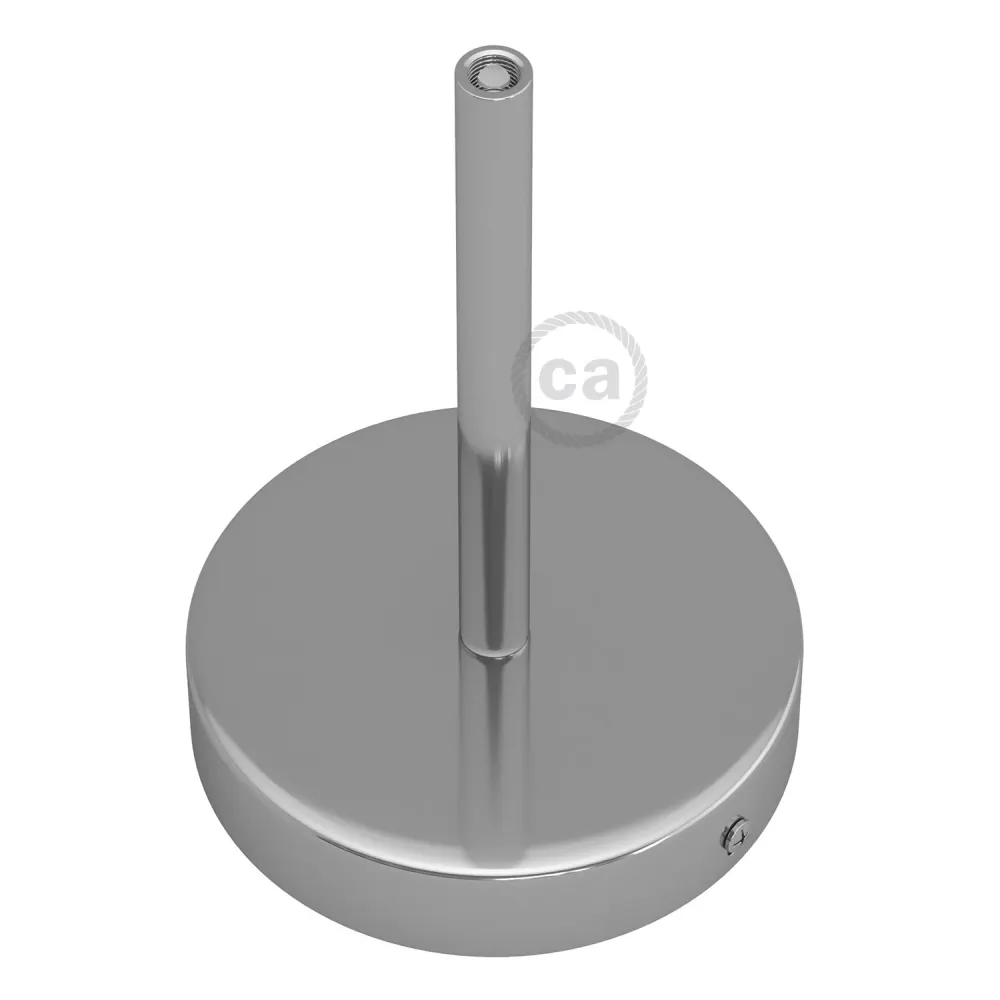 Zestaw podsufitki cylindrycznej z metalu z blokadą kabla 15 cm – Chrom