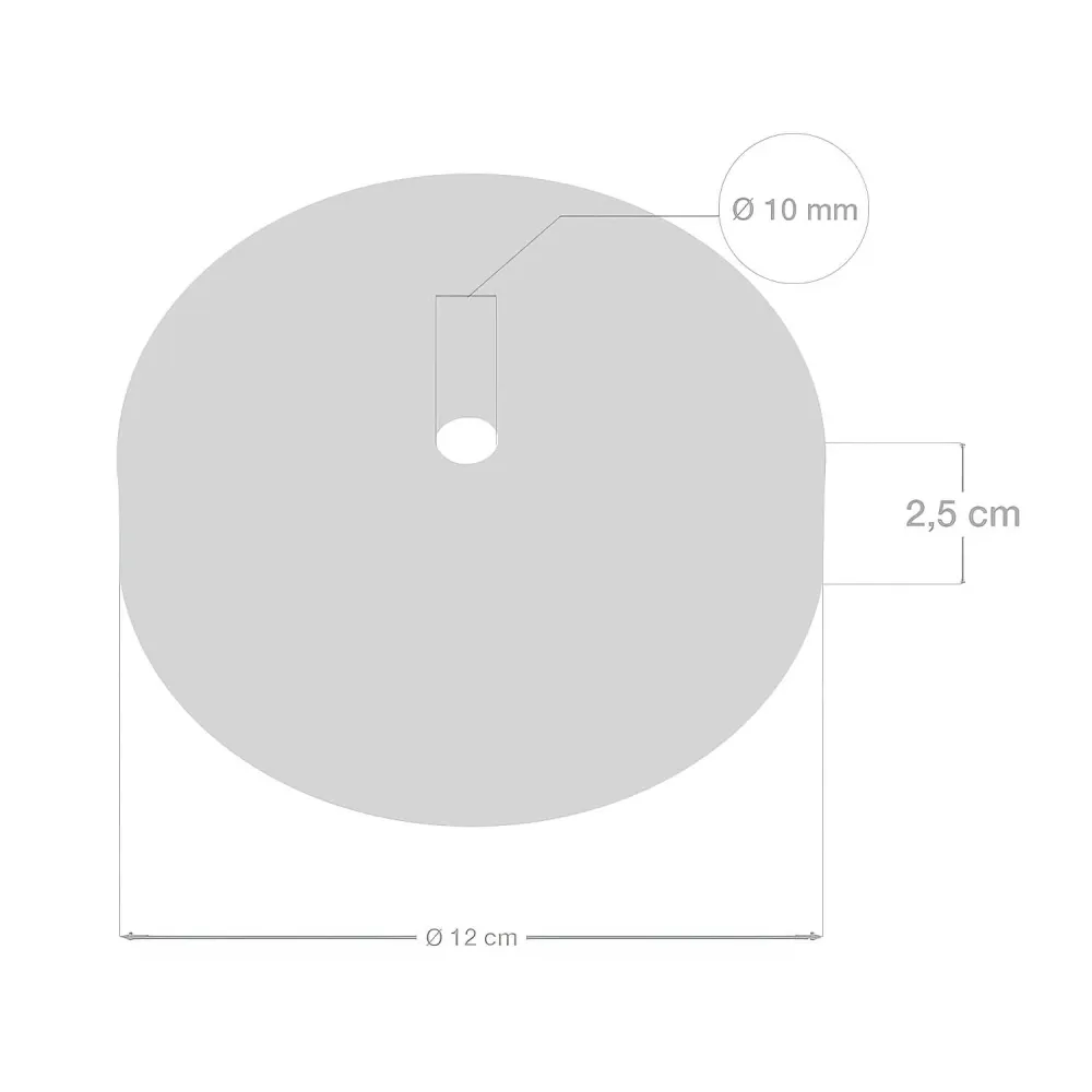 Zestaw podsufitki cylindrycznej z metalu z blokadą kabla 15 cm – Chrom