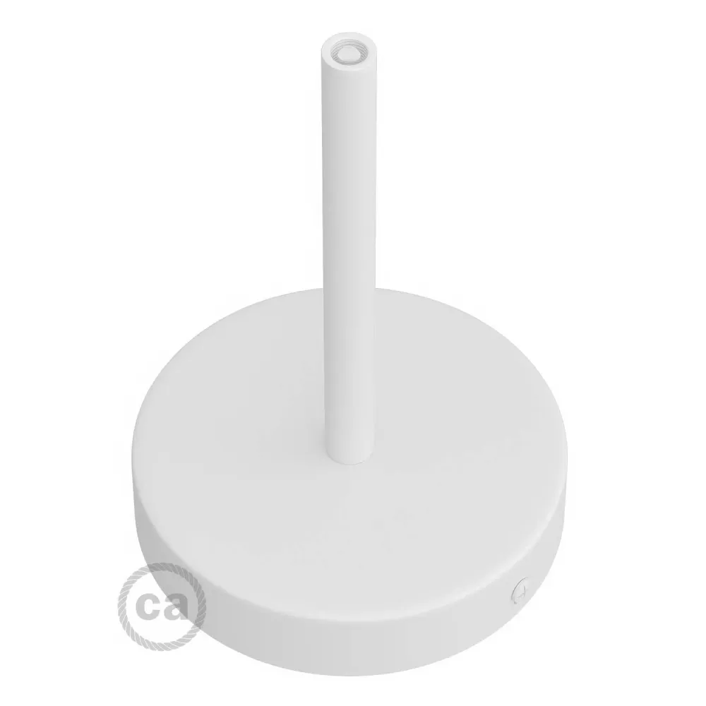 Zestaw podsufitki cylindrycznej z metalu z blokadą kabla 15 cm - Biały matowy