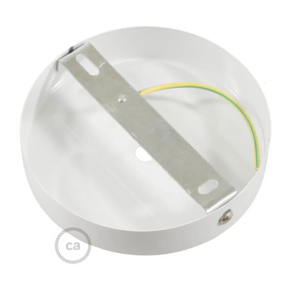 Zestaw podsufitki cylindrycznej z metalu z blokadą kabla 15 cm - Biały matowy