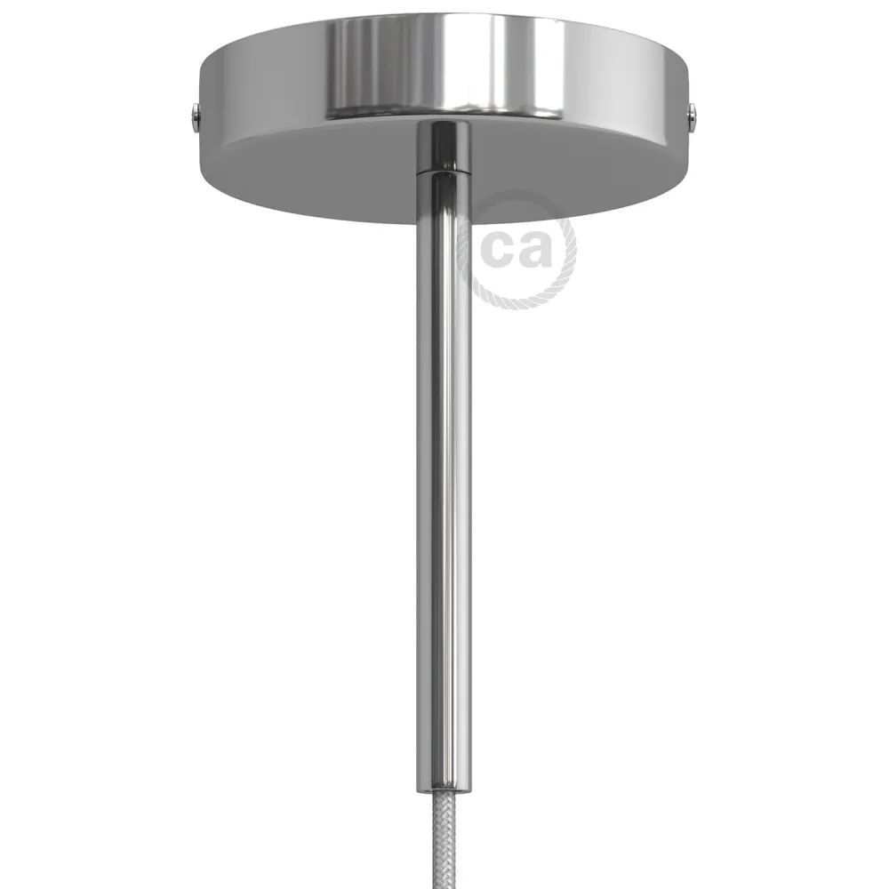 Zestaw podsufitki cylindrycznej z metalu z blokadą kabla 15 cm – Chrom