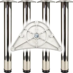 Zestaw nóg stołowych BMB polerowany chrom 60 mm wysokość 870 mm ( 3000273147 )