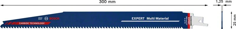 Brzeszczot do piły szablastej BOSCH Expert do wielu materiałów długość 300 mm szerokość 25 mm ( 4000837473 )