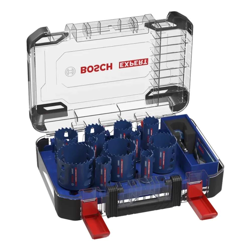 Bosch EXPERT Zestaw otwornic do twardych materiałów 14 szt. 20 - 76 x 60 mm ( 2608900448 ) Technologia węglikowa do wierta...