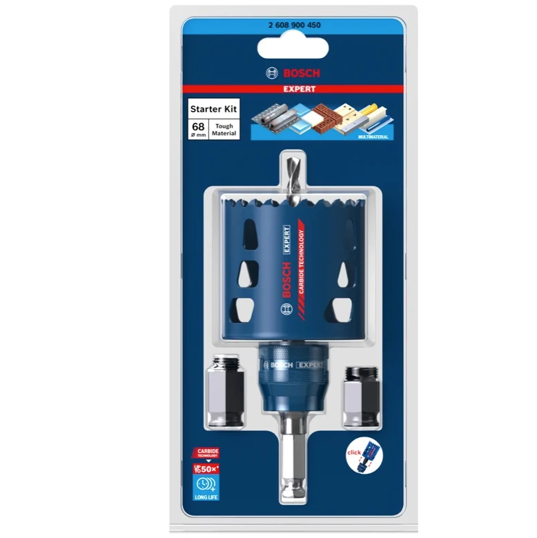 Bosch EXPERT Zestaw przystawek do otwornic do twardych materiałów 68 x 60 mm z węglików spiekanych ( 2608900450 ) Uniwersa...