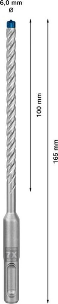 Wiertarka udarowa BOSCH Expert SDS-7X Ø 6,0 mm długość robocza 100 mm długość 165 mm ( 4000909927 )
