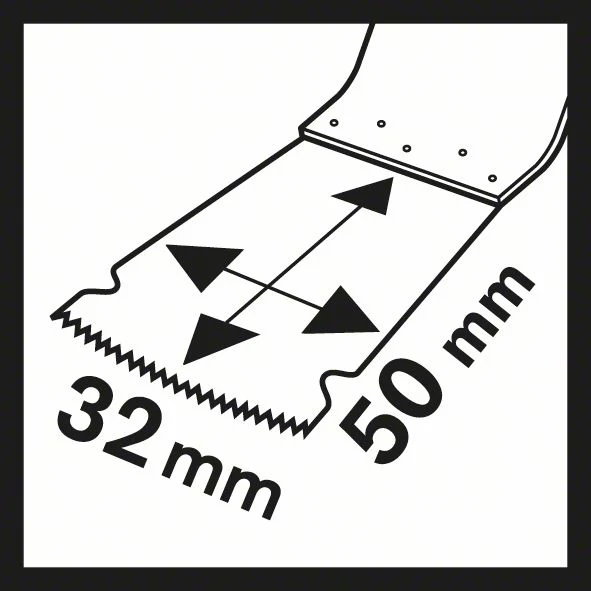 Brzeszczot do cięcia wgłębnego BOSCH AIZ 32 APB Szerokość 32 mm Głębokość cięcia wgłębnego 50 mm ( 4000908708 )