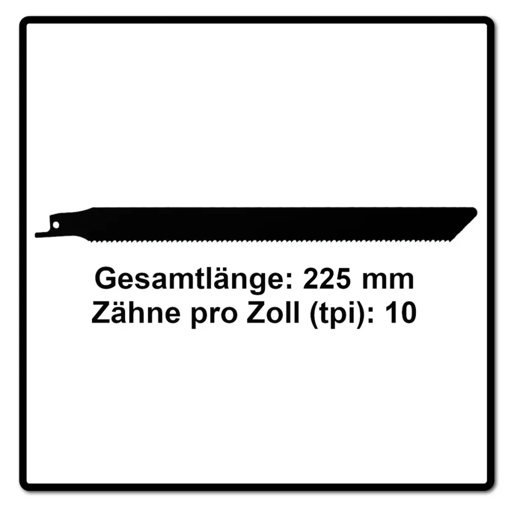 Brzeszczot do piły szablastej Komet PALLETS 225mm 10-10tpi 10 szt. ( 2x 501.398 ) HSS bimetal