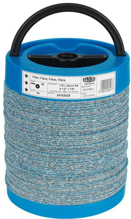 Krążek fibrowy Tyrolit PREMIUM ZA-P48 V ( 8000756951 ) Ø 125 mm ziarnistość 36