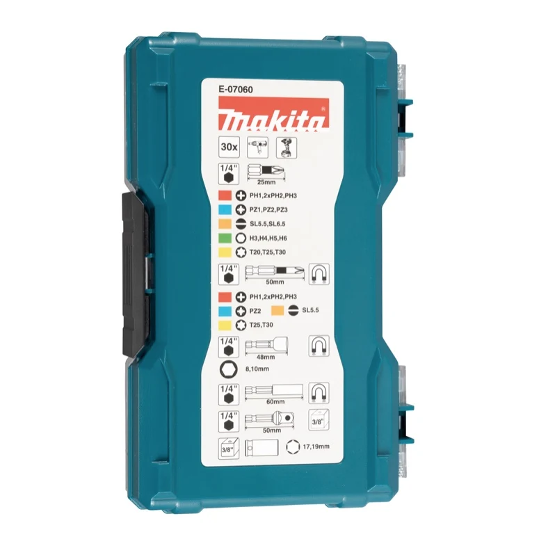 Zestaw bitów Makita display 10 x 30 elementów (E-07060-10) klucz szczelinowy / Phillips / Pozidriv / Torx / imbusowy