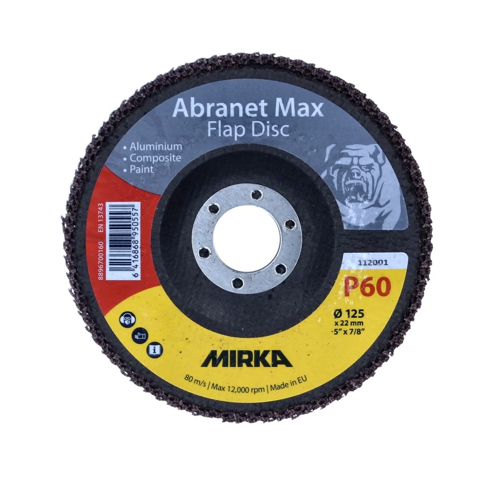 Mirka Abranet Max Tarcza listkowa T29 Zestaw 125 mm 22 mm ALOX 60 20 sztuk ( 20x 8896700160 ) Tarcza listkowa do aluminium...