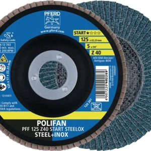 PFERD tarcza listkowa POLIFAN Z START STEELOX Ø 125 mm wielkość ziarna Z-40 płaska ( 4000844218 )