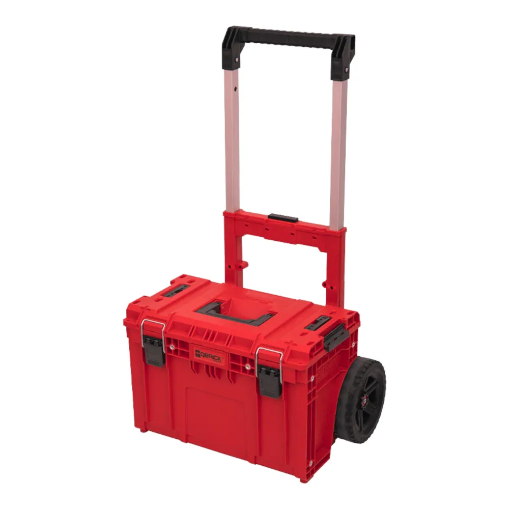 Qbrick System PRIME Cart RED ULTRA HD Możliwość sztaplowania 590 x 425 x 660 mm 37 l IP66 Udźwig 100 kg z podwójnym telesk...