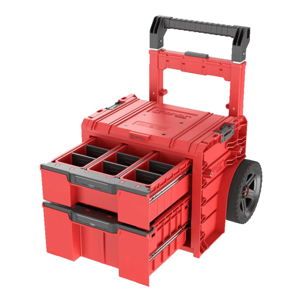 Qbrick System PRO Cart 2.0 Plus Drawer 2 Red Ultra HD Niestandardowa mobilna skrzynka na kółkach 520 x 415 x 660 mm 9,5 l...