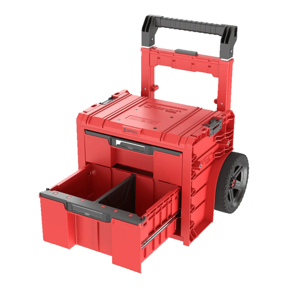 Qbrick System PRO Cart 2.0 Plus Drawer 2 Red Ultra HD Niestandardowa mobilna skrzynka na kółkach 520 x 415 x 660 mm 9,5 l...