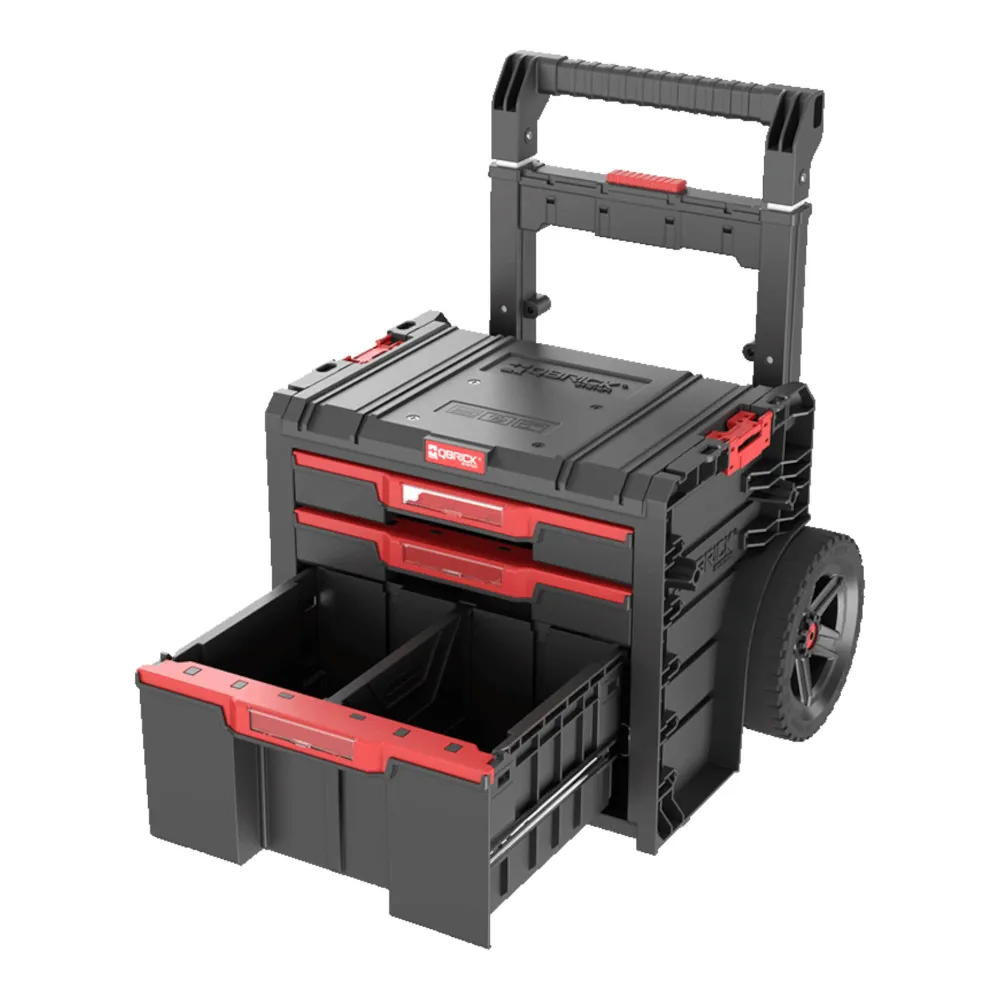 Qbrick System PRO Cart 2.0 Plus Drawer 3 mobilna skrzynka na kółkach 520 x 415 x 660 mm 12 l 2x 4,5 l zdejmowany podwójny...