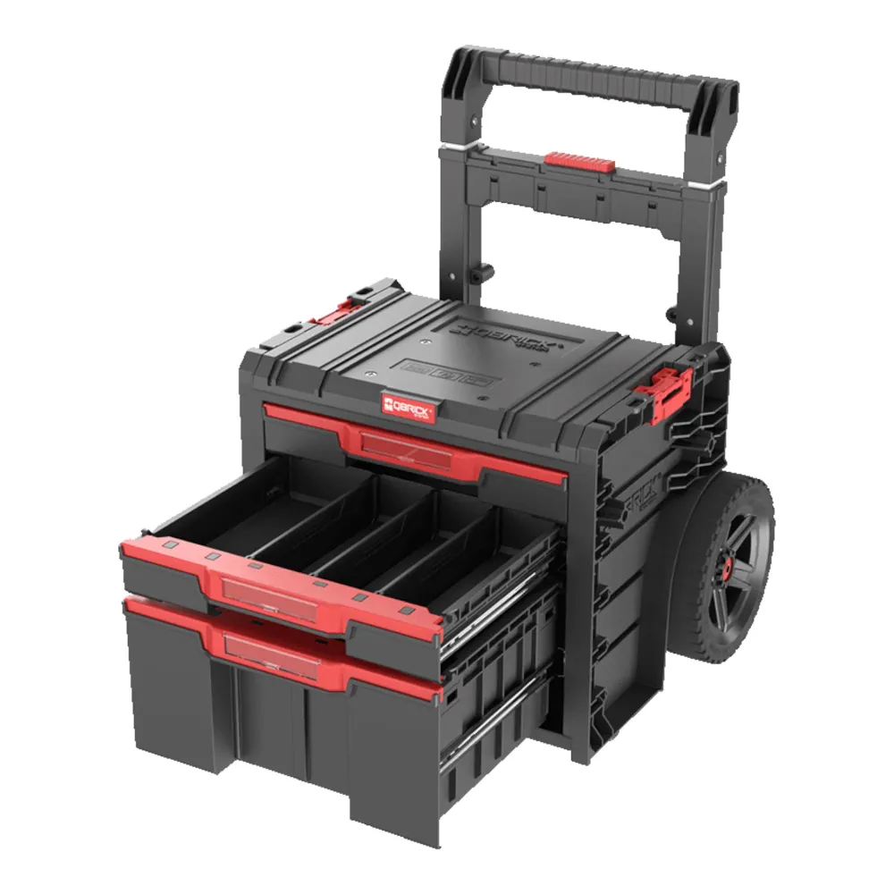Qbrick System PRO Cart 2.0 Plus Drawer 3 mobilna skrzynka na kółkach 520 x 415 x 660 mm 12 l 2x 4,5 l zdejmowany podwójny...