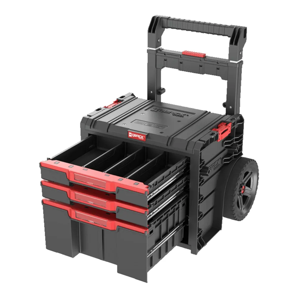 Qbrick System PRO Cart 2.0 Plus Drawer 3 mobilna skrzynka na kółkach 520 x 415 x 660 mm 12 l 2x 4,5 l zdejmowany podwójny...
