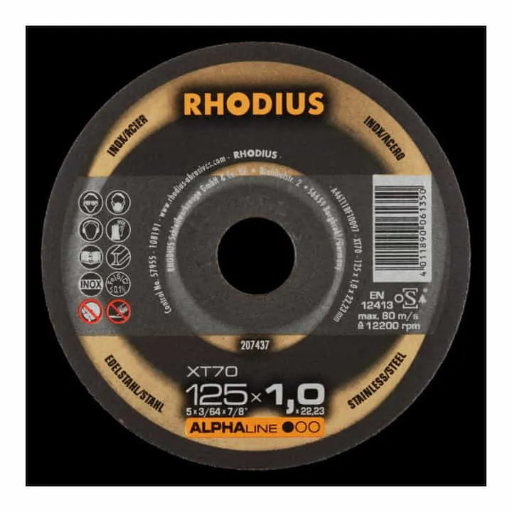 Tarcza tnąca RHODIUS XT70 D125x1mm prosta ( 4000843731 )