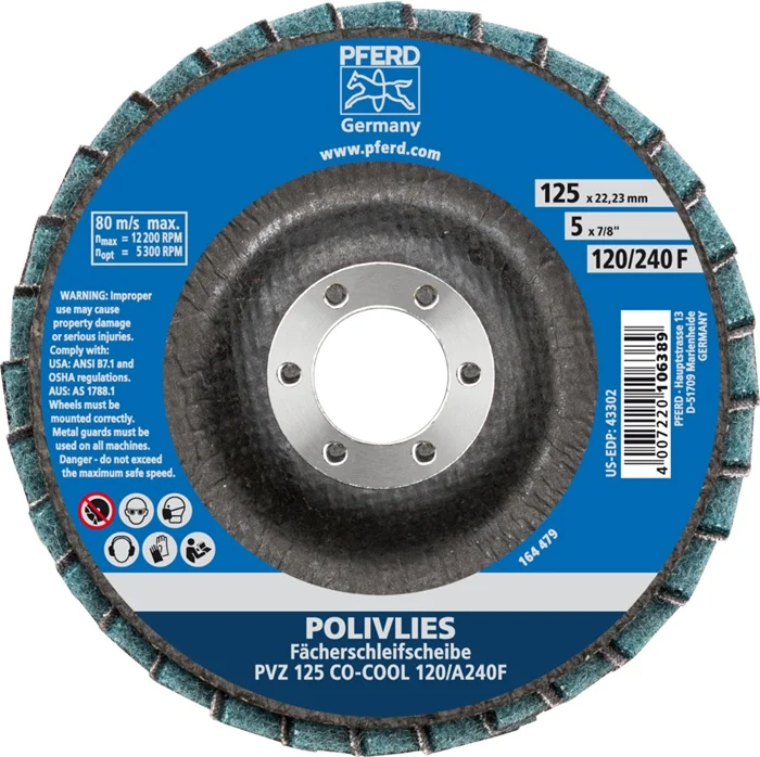 Tarcza listkowa PFERD ( 8000429928 ) Ø 125 mm ziarnistość 120 / 240 F