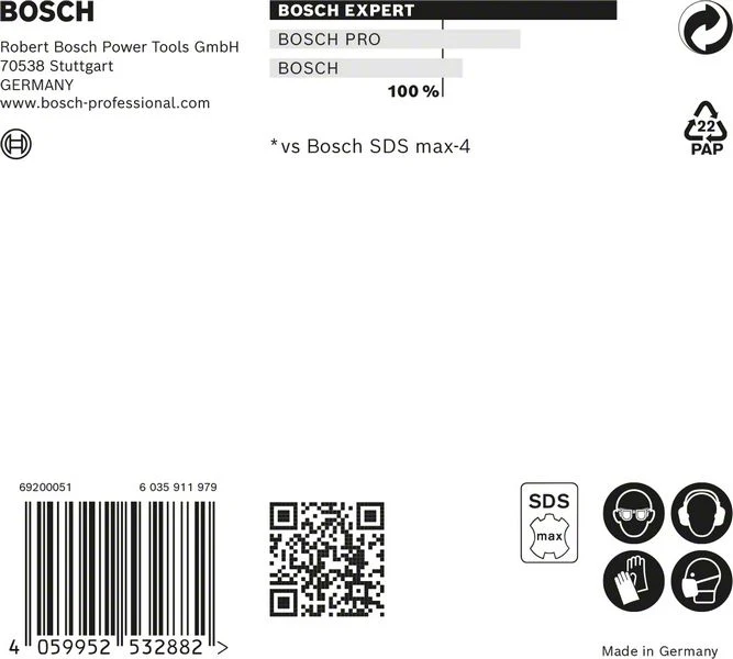 Wiertarka udarowa BOSCH Expert SDS max-8X Ø 16 mm długość robocza 200 mm 340 mm ( 4000909895 )