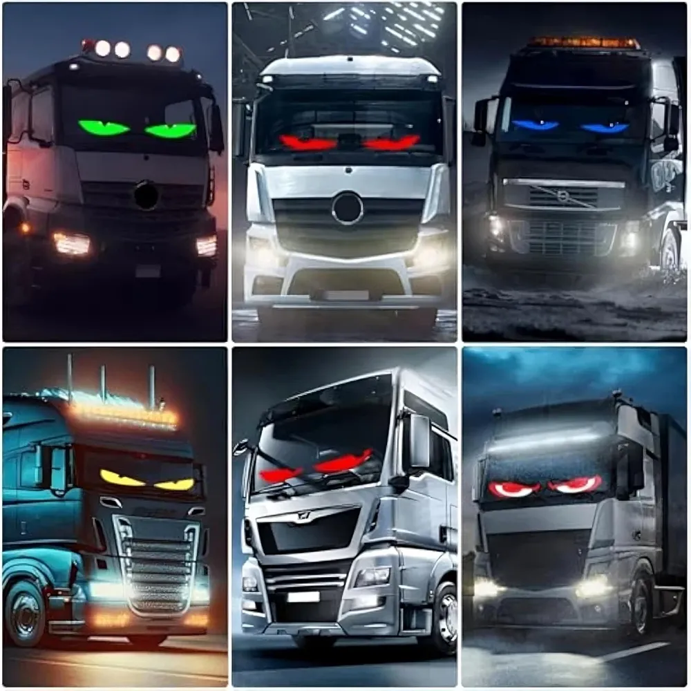 Dynamic Big Eye Lights Windshield - Programmable LED Display APP Control, Flexible RGB Screen Cars and Trucks, Waterproof...