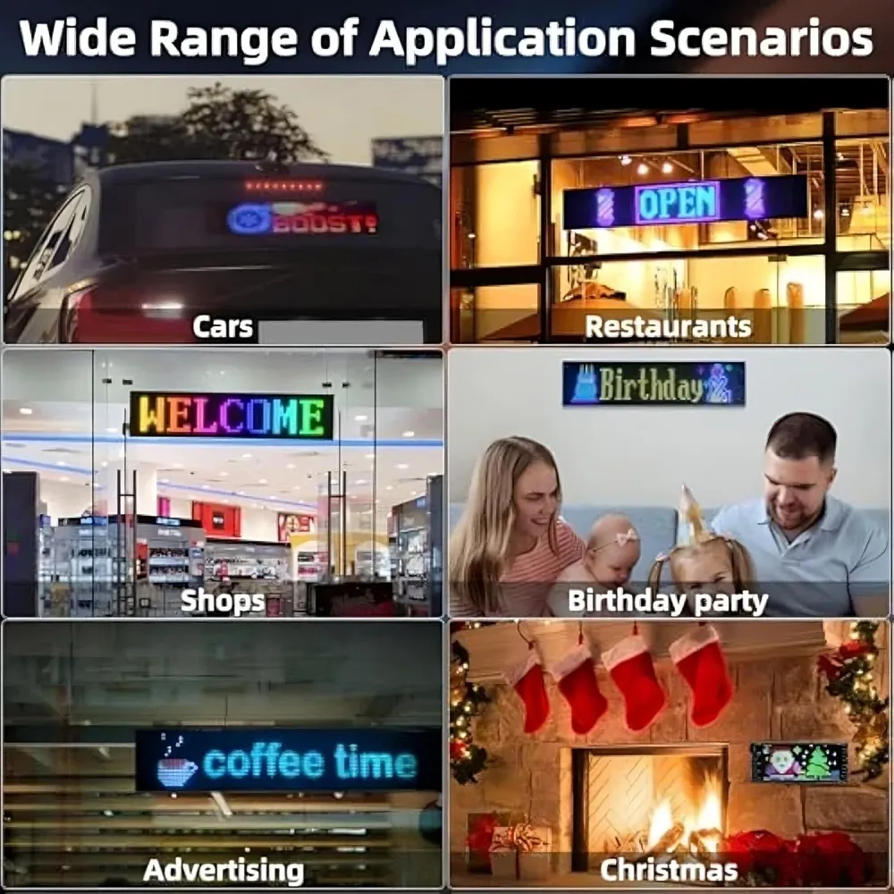 Dynamic Big Eye Lights Windshield - Programmable LED Display APP Control, Flexible RGB Screen Cars and Trucks, Waterproof...