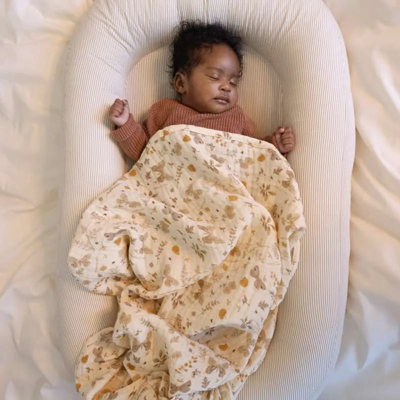 Cam Cam Copenhagen Babynest - OCS - Klasyczne paski w kolorze wielbłądzim